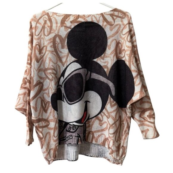 Free for‎ Humanity Top Women OS Colorful Mickey Mouse Paris Made Knit Sweater - Picture 2 of 10